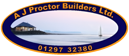 A. J. Proctor Builders Ltd. Logo. Loft Conversions fiberglass roofing extensions porches kitchens bathrooms wet rooms disabled access wheelchair ramps new builds local Lyme Regis Axminster Seaton Charmouth Colyton Hawkchurch Chard Sidmouth Construction Company Oak Framed Homes